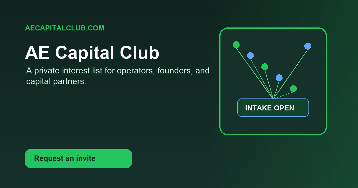 AE Capital Club launch card